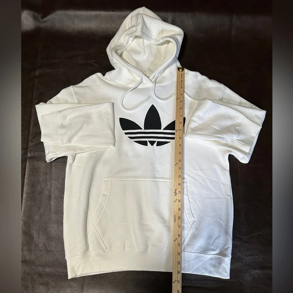 Adidas Originals Trefoil Hoodie – Black Logo on White – Size M – NWT - Picture 4 of 6